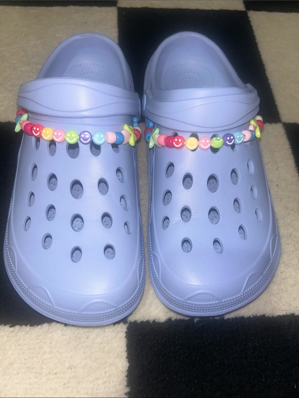 Blue Beaded 💙😊Smiley Face Clogs